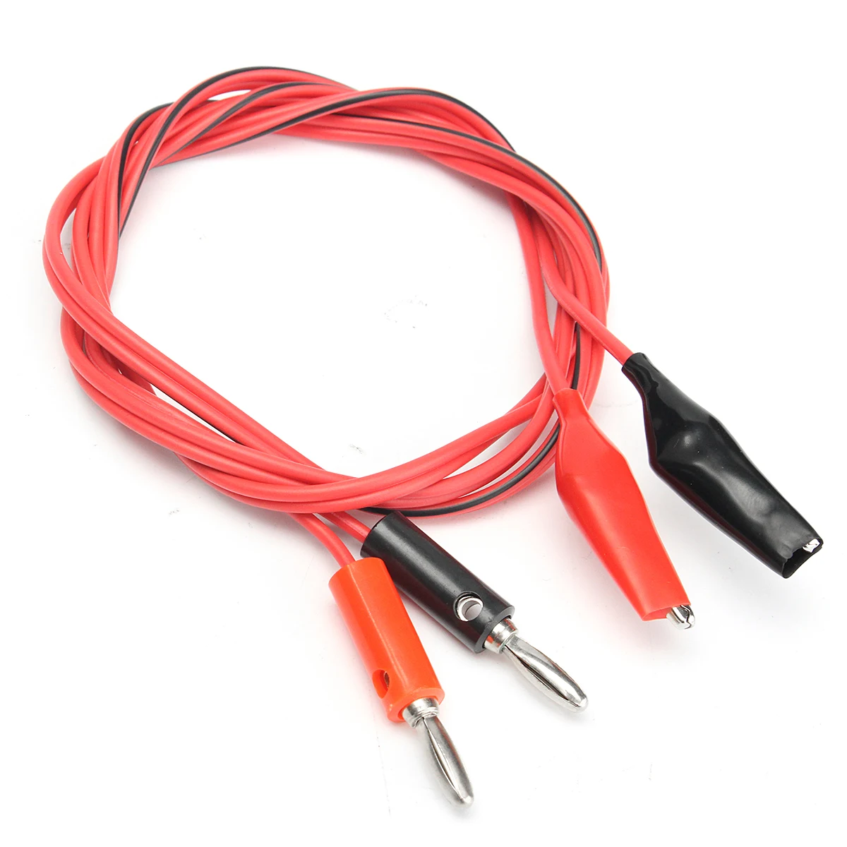 

Wire Red Silicone Alligator Cable Test Probe Jump 1M Alligator Crocodile Test Lead Clip to Banana Plug to Crocodile Probe Cable