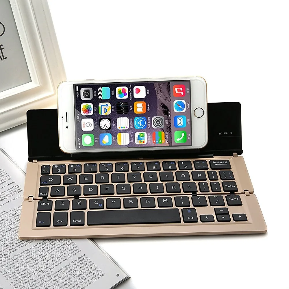 Складная Беспроводная клавиатура Bluetooth 3 0 из алюминиевого сплава для iPad iPhone Samsung