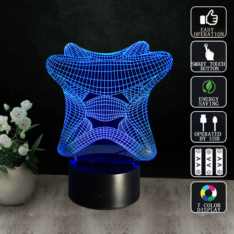 

USB Night Lights 3D Visual Bulb Optical illusion colorful table Cute Table Lamp small battery powered Baby Nightlight Luminaria