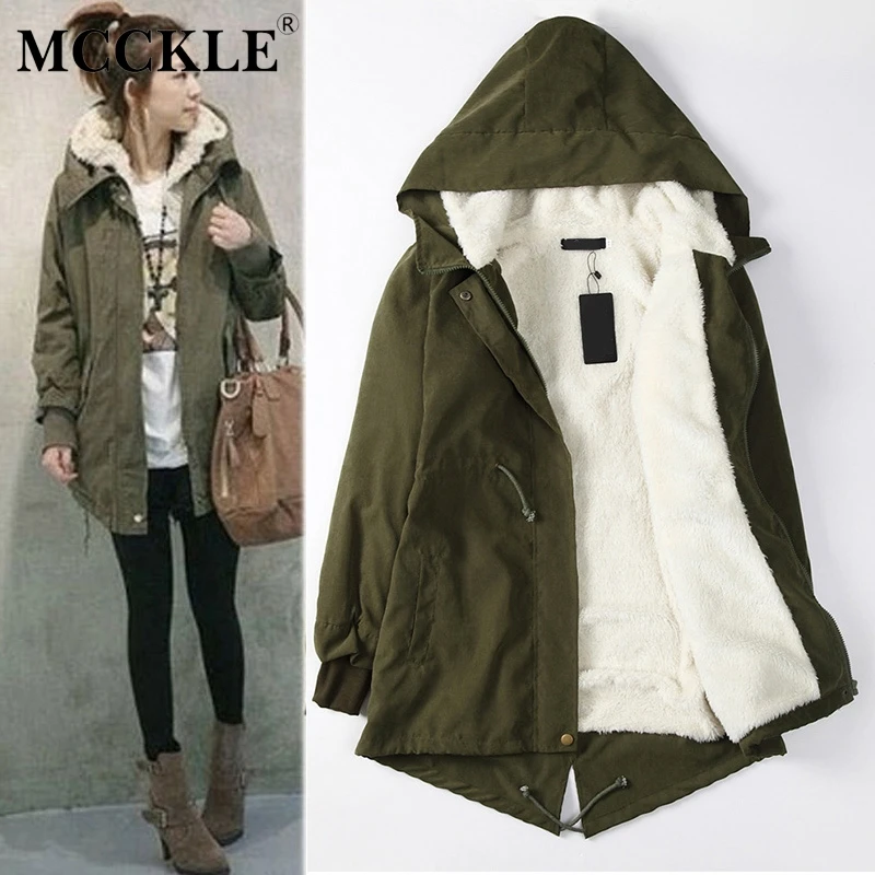 

Women Wadded Hooded Down Parkas 2019 Winter Female Fashion Outwear Ladies Thick Cotton Solid Warm Plus Size Fur Overcoats