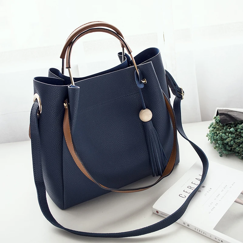Fashion Designer Women Tassel Handbags Lady Casual Style Bucket Tote Bag Soft Shoulder Bag bolsos