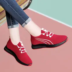 2019 весна-осень, новая Корейская версия повседневной обуви, женская обувь на плоской подошве с дышащей сеткой, очень легкая обувь