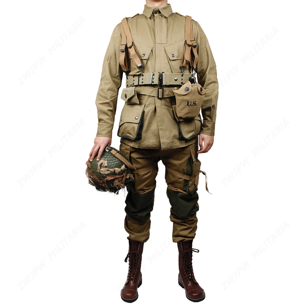 WW2 армии США Военная армия M42 Солдат Хлопок Мода десантник Униформа и рюкзак оборудование Conbination и сапоги