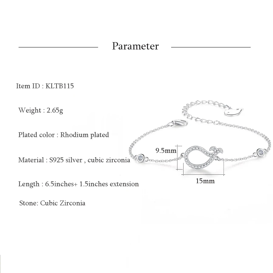 KALETINE, очаровательные браслеты для женщин, 925 пробы, серебро, камень Хамса, Кит, мужской браслет, роскошный бренд, Tiffan, ювелирное изделие, цепочка