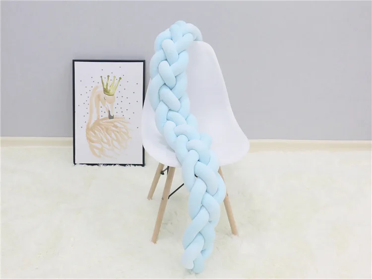 Feito à Mão Tecelagem de Pelúcia Decoração do Quarto Bebê Cama Pára-choques Quatro Dobras nó Longo Trança Protetor Berço Infantil Travesseiro 2 m 17 High Quality Mamãe e Bebê