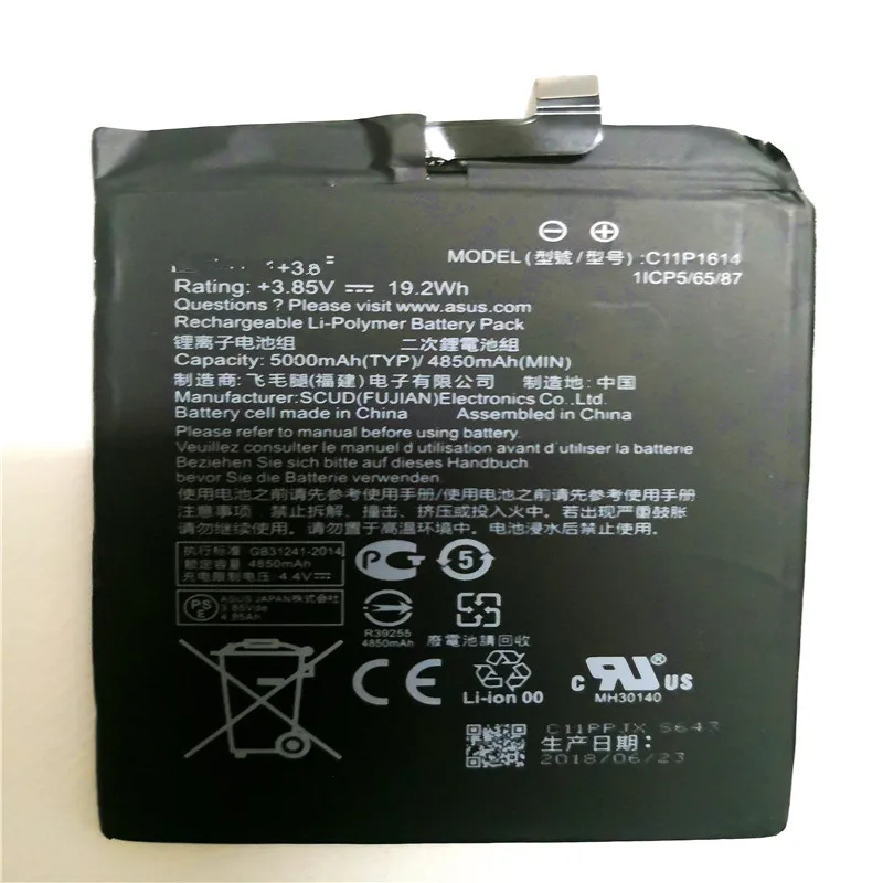

NEW Original Real 4850/5000mAh C11P1614 Battery For Asus Zenfone Pegasus 3s Max ZC521TL X00GD with repair tools for gift