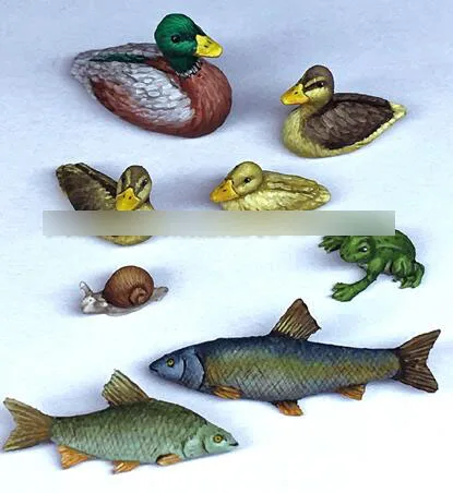 1/35 модифицированных частей животного с изображением утки, лягушки рыбы улитки 1 комплект