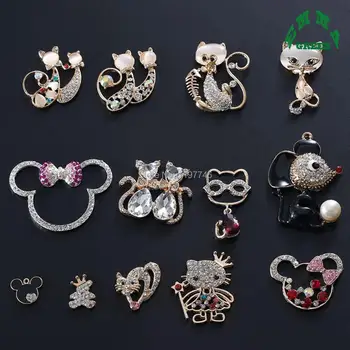 

Cats Charms for Jewelry Making Opal Cat Charm Pendant 10pcs Flatback Rhinestone Embellishments Big Mouse Button Charm Pendants