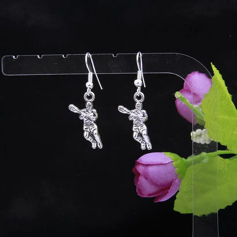 Fashion Jewelry 50 Pair Retro Silver Shamballa Hockey Players Charm Pendants Drape Earrings Hoop DIY For Women Top Quality F826 Fashion Jewelry 50 Pair Retro Silver Shamballa Hockey Players Charm Pendants Drape Earrings Hoop DIY For Women Top Quality F826