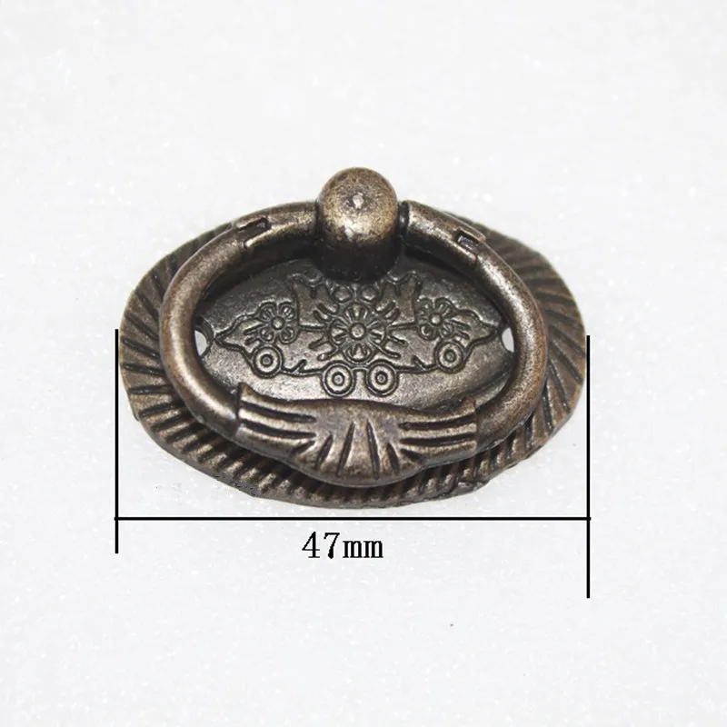Bronze Vintage Flower Handle Tab Drawer Jewelry Box Decorative