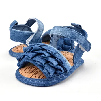 

New Baby First Walkers Toddler Infant Baby Girl Pleated Lace Soft Sole Shoes Summer Crib Princess Shoes Gift