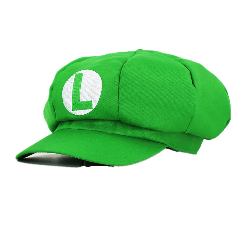 Аниме мультфильм Супер Марио косплей реквизит шапки для женщин мужчин Luigi Bros Хлопок купол девочки-мальчики бейсбольная шляпа аксессуары N