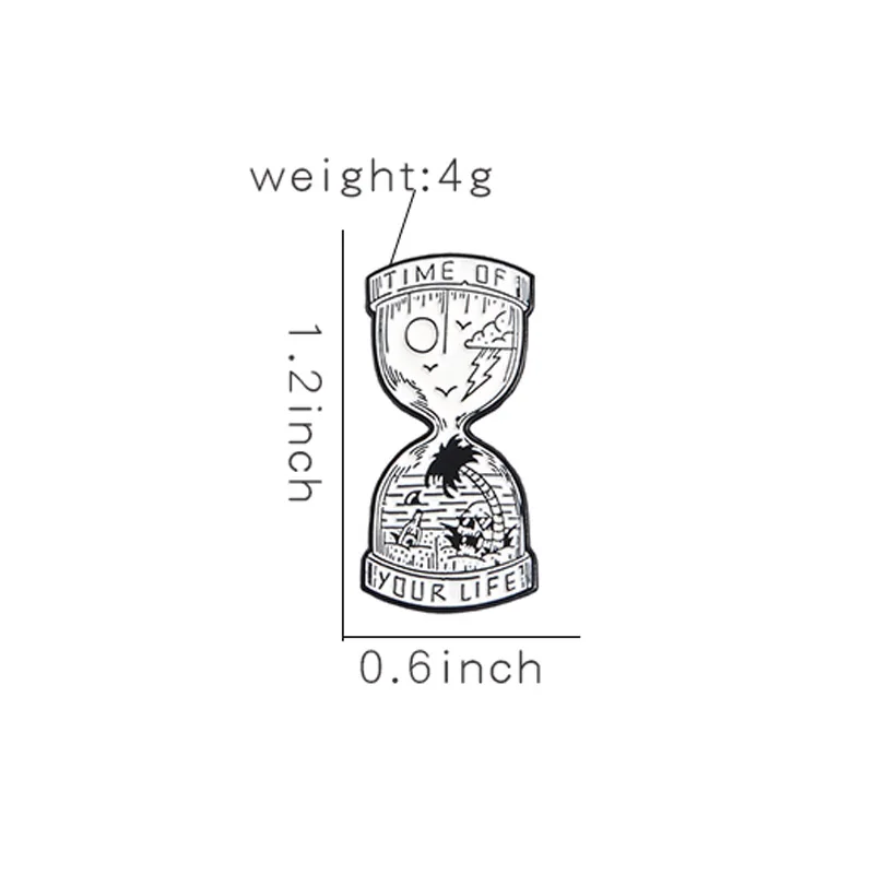 Время вашей жизни песочные часы песчаные пляжи пустынные острова Скелет Череп эмаль лацкан значок металлические эмалированные булавки броши