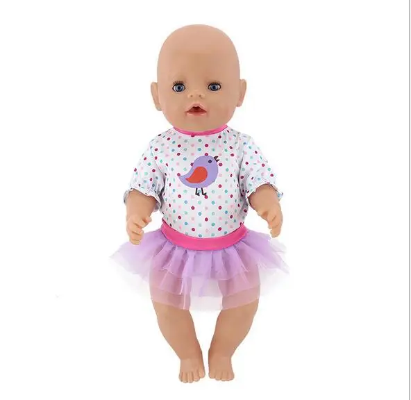 

Dot set+dress clothes Wear for 43cm Baby Doll clothes, Children best Birthday Gift(only sell clothes)