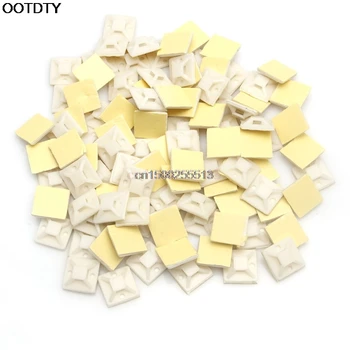 

100PCS Nylon Self Adhesive Cable Zip Tie Mounts Mounting Base Clamps 20*20mm