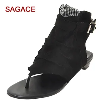 

Women's Hollow Rome Low Sandals Ankle Zip Breathable Open Toe Casual Shoes Leather Summer Shoes Women Peep Toe Sandals