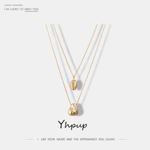 Yhpup модное многослойное ожерелье-цепочка из золотого цинкового сплава с подвеской очаровательные металлические женские вечерние ювелирные изделия в богемном стиле