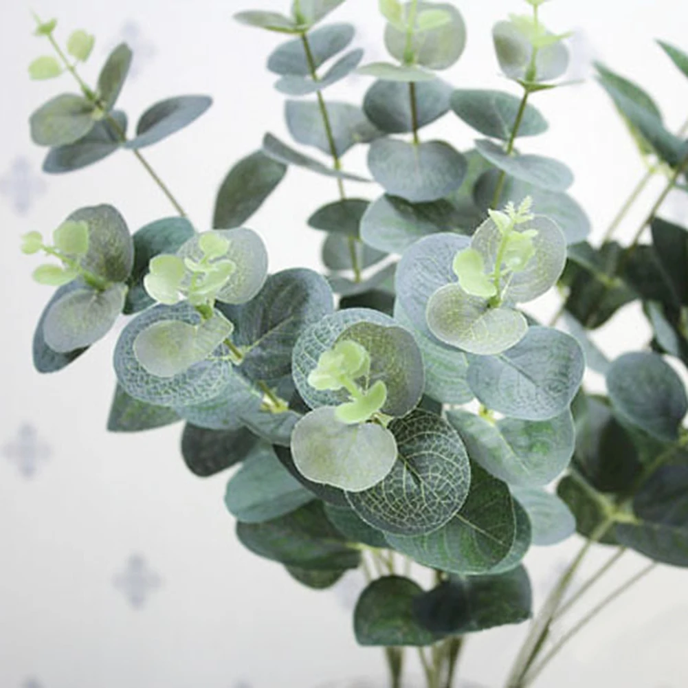 Искусственный эвкалипт завод 1 букет Искусственные пластиковые зеленые ...