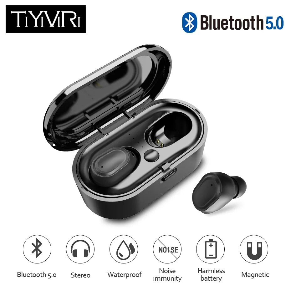 

bluetooth wireless earphone Headphones TWS Wireless Earbuds bluetooth 5.0 Headset Deep Ture Wireles Stereo Noise Cancelling new