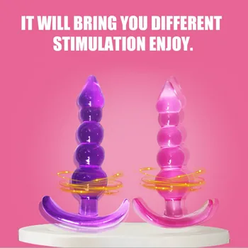 Soft TPE 5 Beads Anal Butt Plug Suction Cup Prostate Massager Ball No Vibrator Masturbator Anal Dilator Sex Toys for Women Men 2