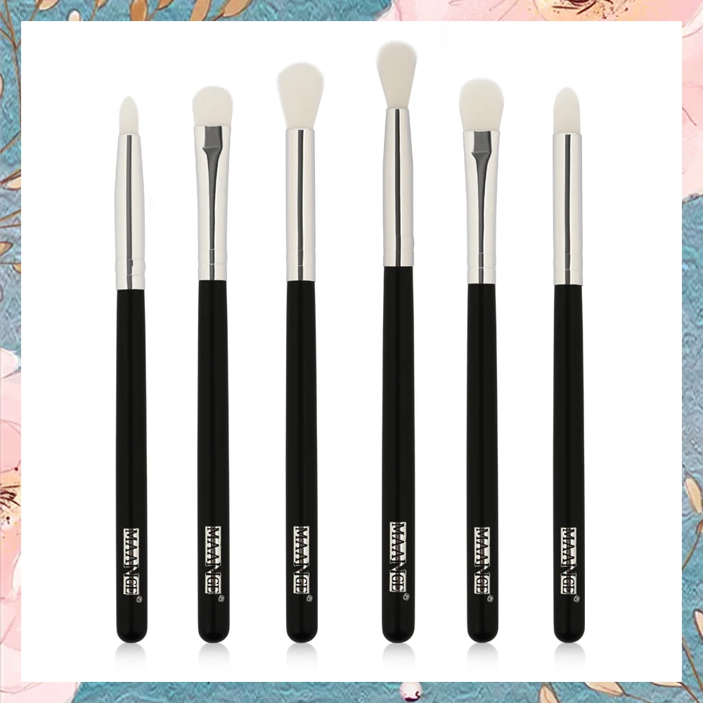 

2018 6 Pcs Beauty Eye Shadow Makeup Brushes Set pincel maquiagem Eyeliner Make Up Brush Cosmetic Black wooden handle
