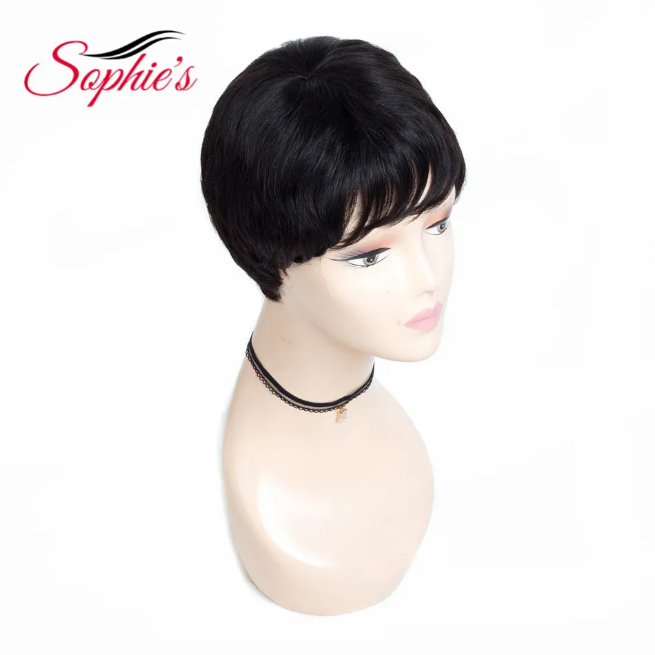 Sophie's Short Human Hair Wigs For Women Brazilian Natural Wave Non-Remy Human Hair No Smell H. ANNA Wigs Bouncy 4.5inches 61g