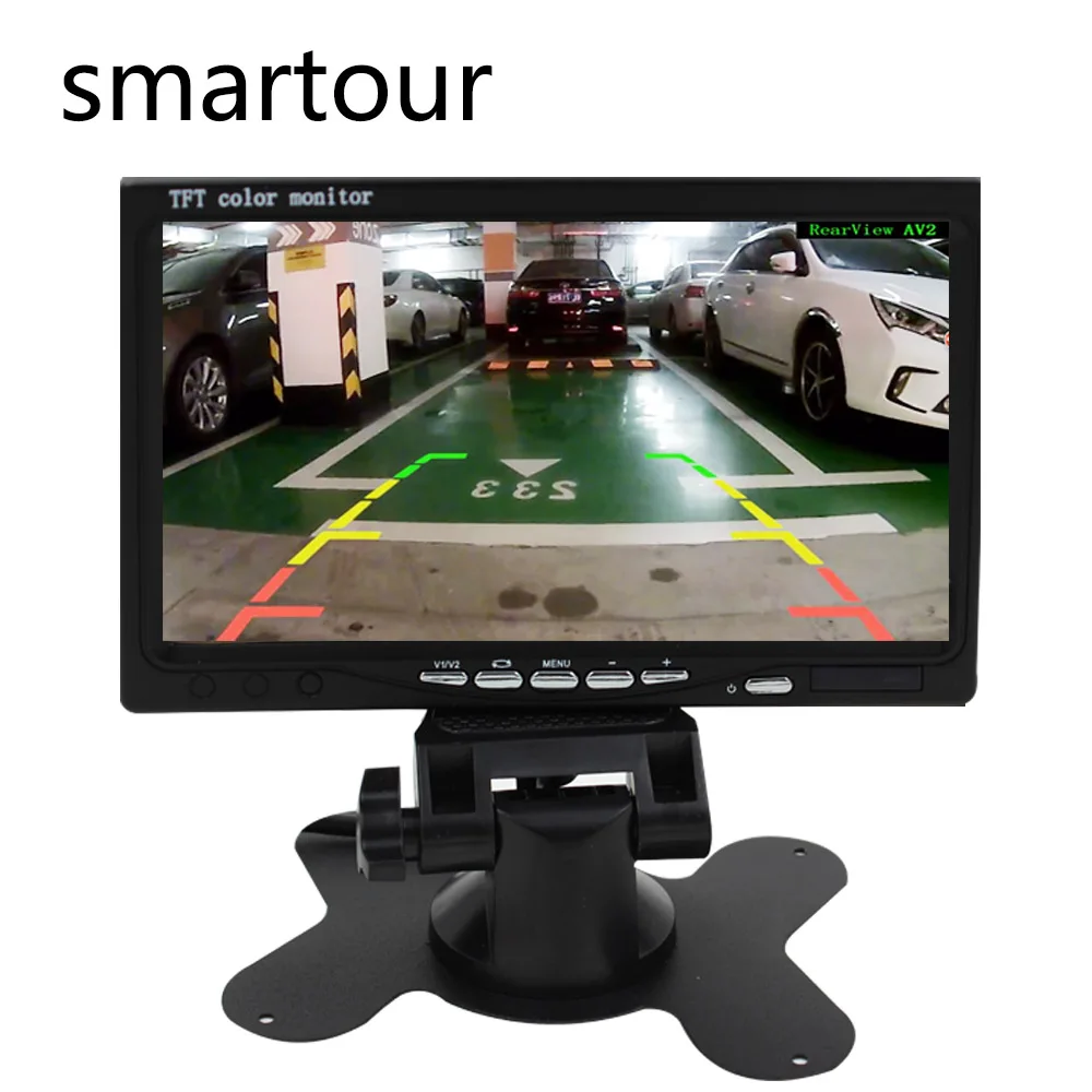 

Smartour Vehicle IR LED Back up Reverse Camera 4-pin Connector + 7" LCD Color TFT Rear View Monitor 800*480 for Bus Truck RV