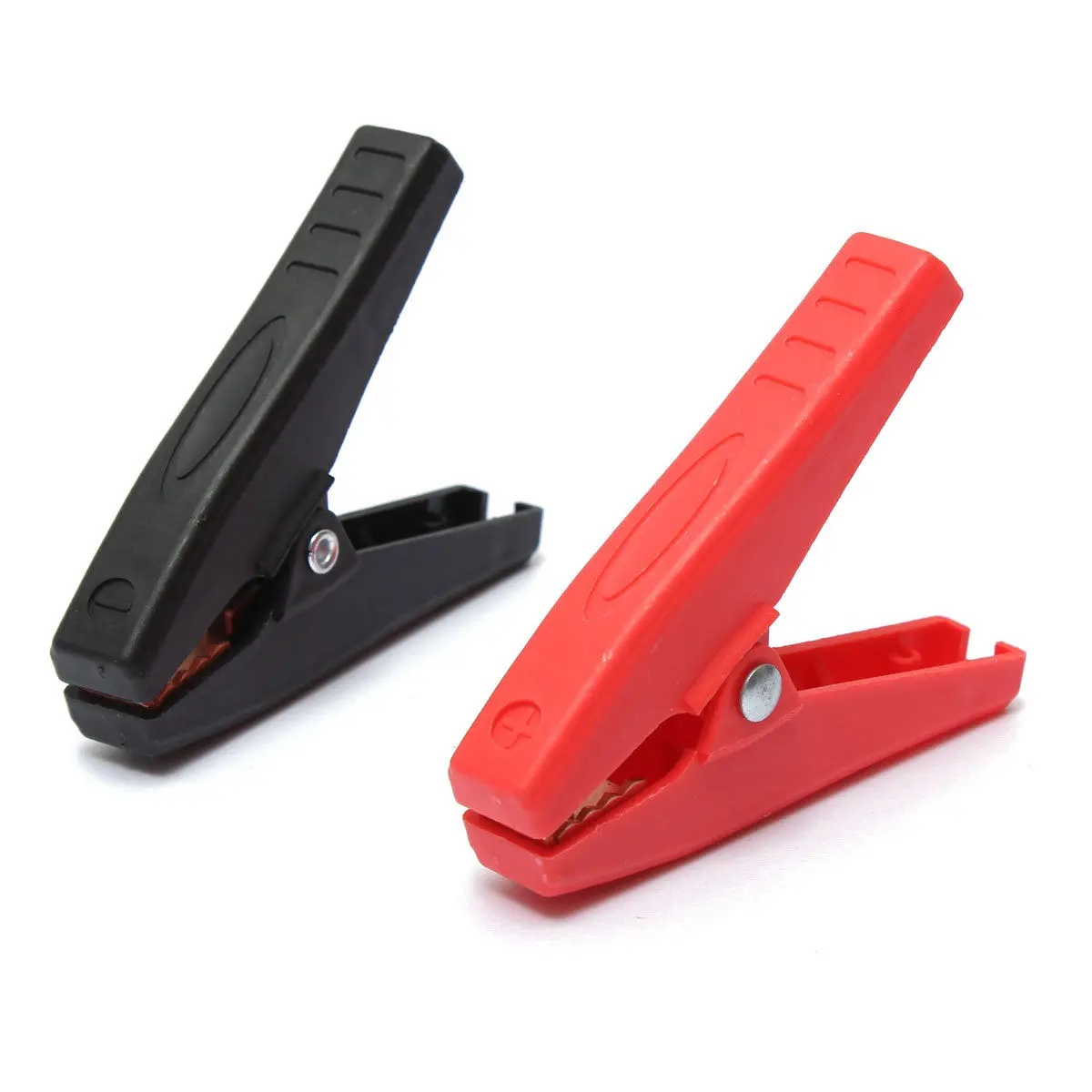 

2Pcs Plastic Crocodile Alligator Clip Connector Holder 100A Car Battery Insulated Clamps Clips 90mm Length Black/Red