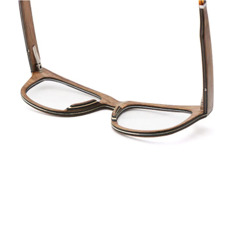 Экологически Винтаж Oak bamboo для женщин и мужчин очки ручной работы полный рамки квадратный плоский Зеркало Близорукость очки