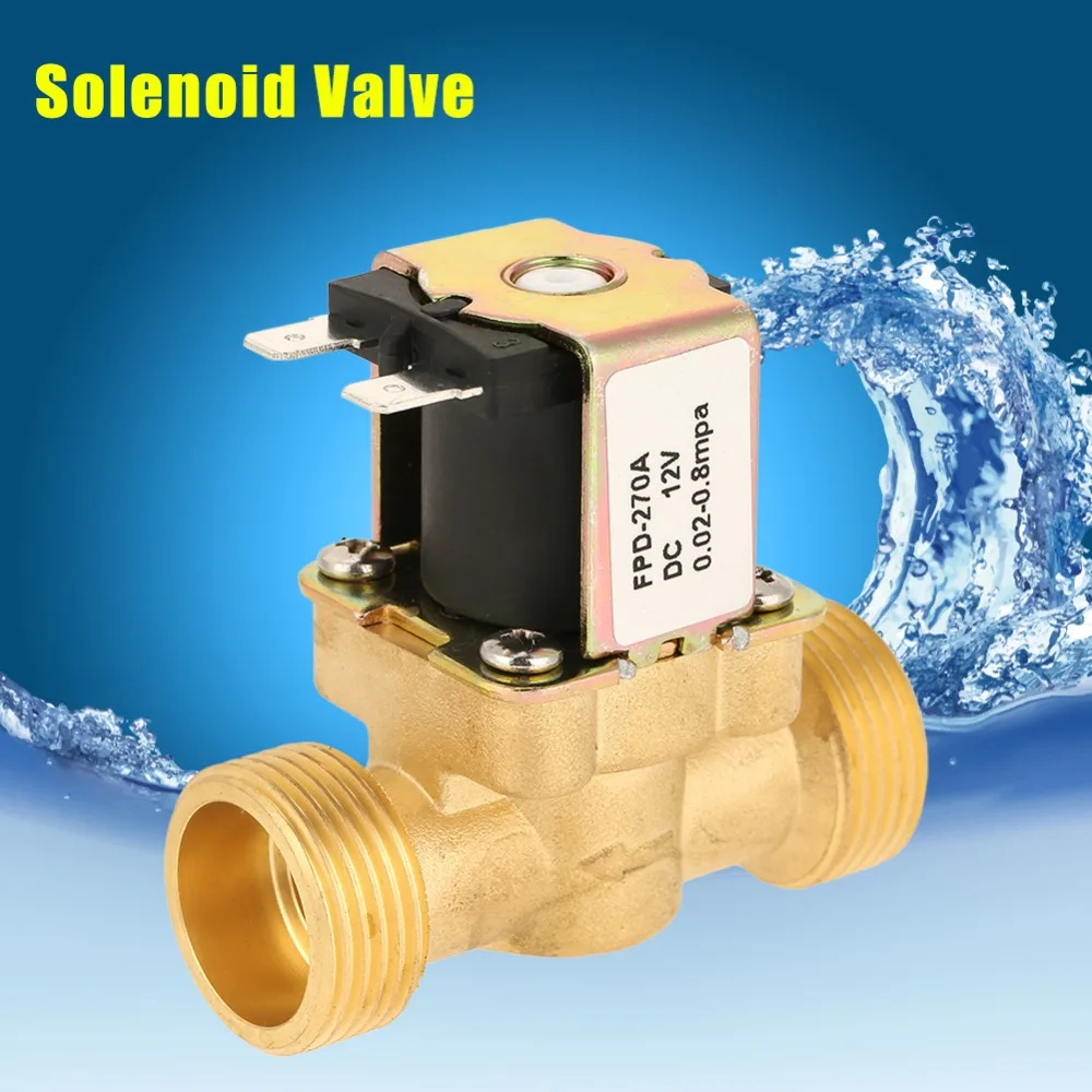 1 шт. DC12V G3/4 NC водяной клапан нормальный латунный электрический соленоидный магнитный клапан для воды