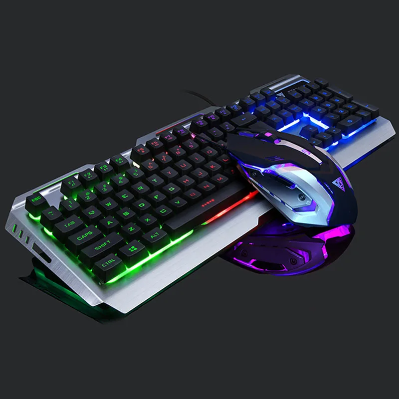 

New Hot Mechanical Gaming Keyboard Mouse Set Wired Anti-slip Breathing Light USB For Computer