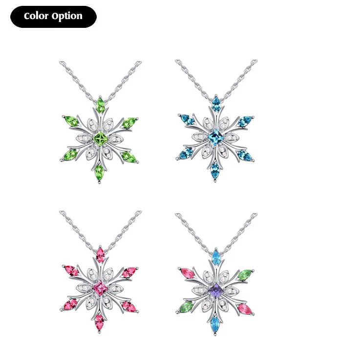 Новая подвеска из снежинки ожерелья Кристаллы от Swarovski Collier Femme ювелирные изделия для женщин цепочка без никеля Bijoux подарки