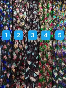 

CiCi-7.3701 embroidered Mesh Tulle fabric Factory price sequins Nigerian lace fabrics
