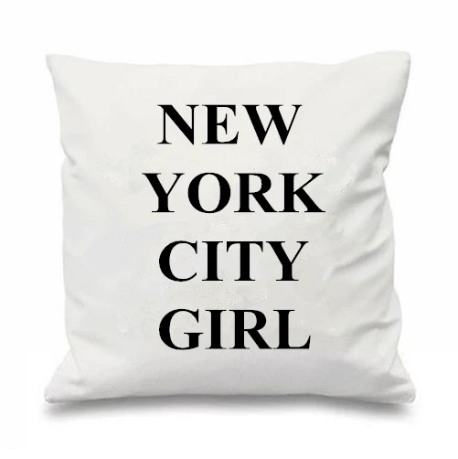 

Современный чехол для подушки New York City Girl NYC, модная хипстерская наволочка для диванной подушки с надписью, наволочка для диванной подушки, подарок, 18 дюймов