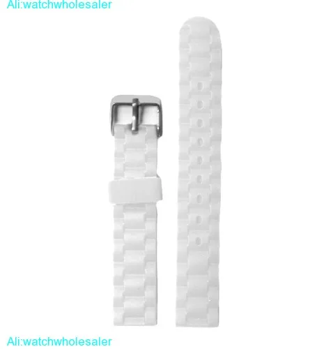 16mm Perfect White Silicone Jelly Rubber Unisex Watch Band Straps WB1060B16JB