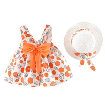 

Baby Girls Dress 2019 Summer New European and American Fashion Baby Above Knee Dress Girls Print Big Bow Tie Princess Dresses