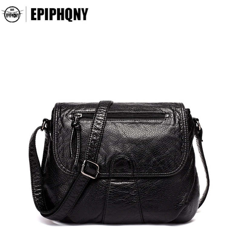 Brand High Quality Black Small Women Messenger Bags Very Soft Washed Brand High Quality Black Small Women Messenger Bags Very Soft Washed Pu Leather Bag Fashion Female Purses And Handbag