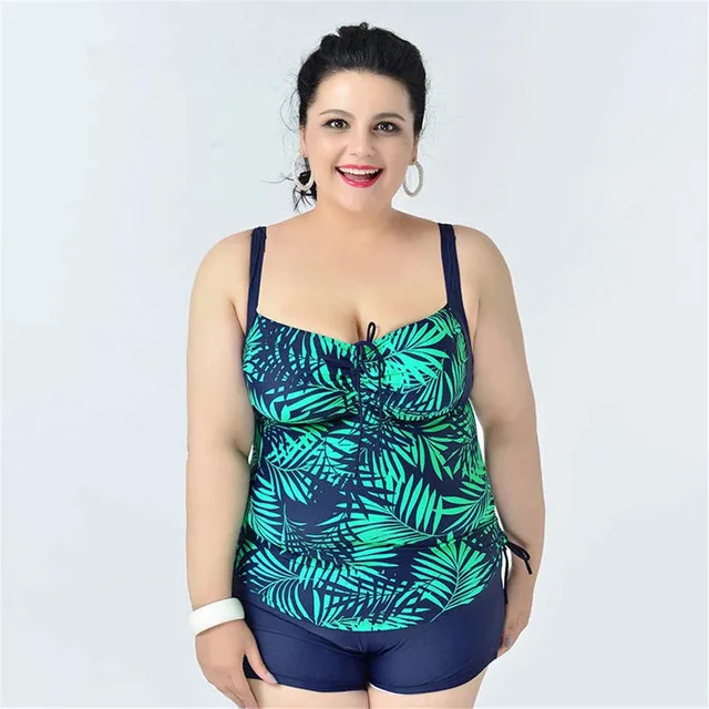 Plus Size Tankini 2017 Floral Swimwear Women Push Up Swimsuit Large