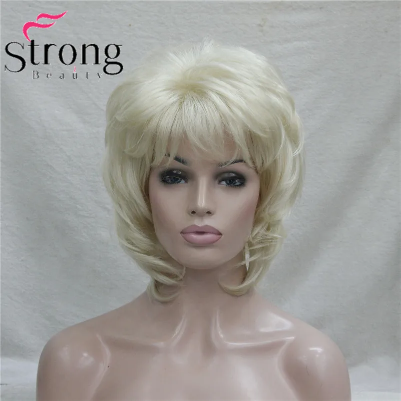 StrongBeauty короткий слоистый коричневый с светлым выделенным классическим колпачком полный синтетический парик женские волосы парики выбор цвета