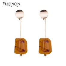 

Trendy Dangle Fashion Resin Earrings for Women Long Round Gold Metal Dangling Acrylic Drop Earring Girls Elegant Gifts jewelry