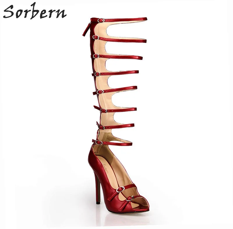 

Sorbern Sexy Open Toe Gladiator Style Shoes Women Sandals Fetish Heels Footwear Shoes Summer Party Sandal Zipper High Heels
