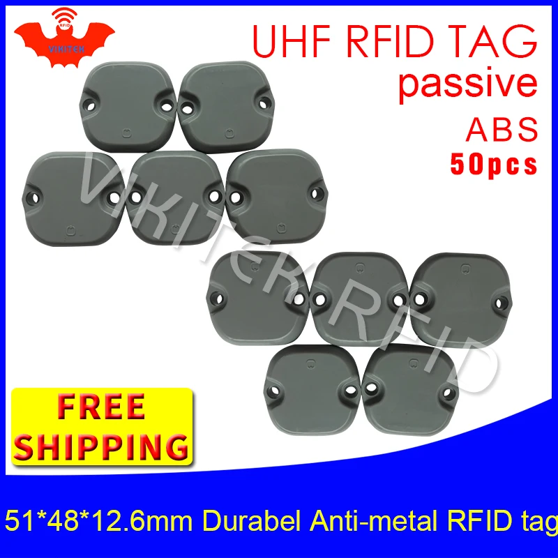UHF RFID антиметаллическая бирка 915 м 868 м Impinj Monza4QT 50 шт. 51*48*12,5 мм прочные ABS смарт-карты пассивные RFID метки