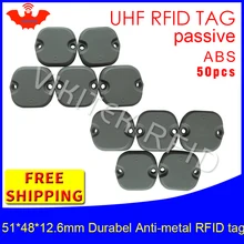 UHF RFID антиметаллическая бирка 915 м 868 м Impinj Monza4QT 50 шт. 51*48*12,5 мм прочные ABS смарт-карты пассивные RFID метки