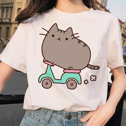 Cute Pusheen Cat Graphic Women's T - Shirt - Kawaii Cartoon Fashion Tee - S (4745)