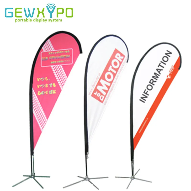 

450cm High Quality Portable Advertising Display Beach Flying Flag Wholesale Teardrop Flag Banner Stand with Printing