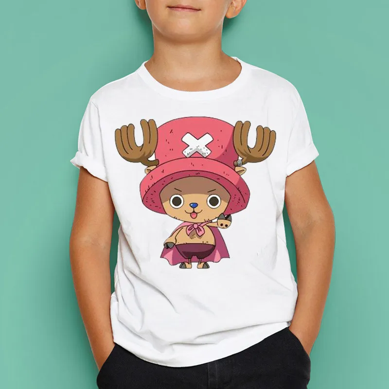 Летняя одежда для мальчиков и девочек с принтом Tony Chopper модная футболка короткими