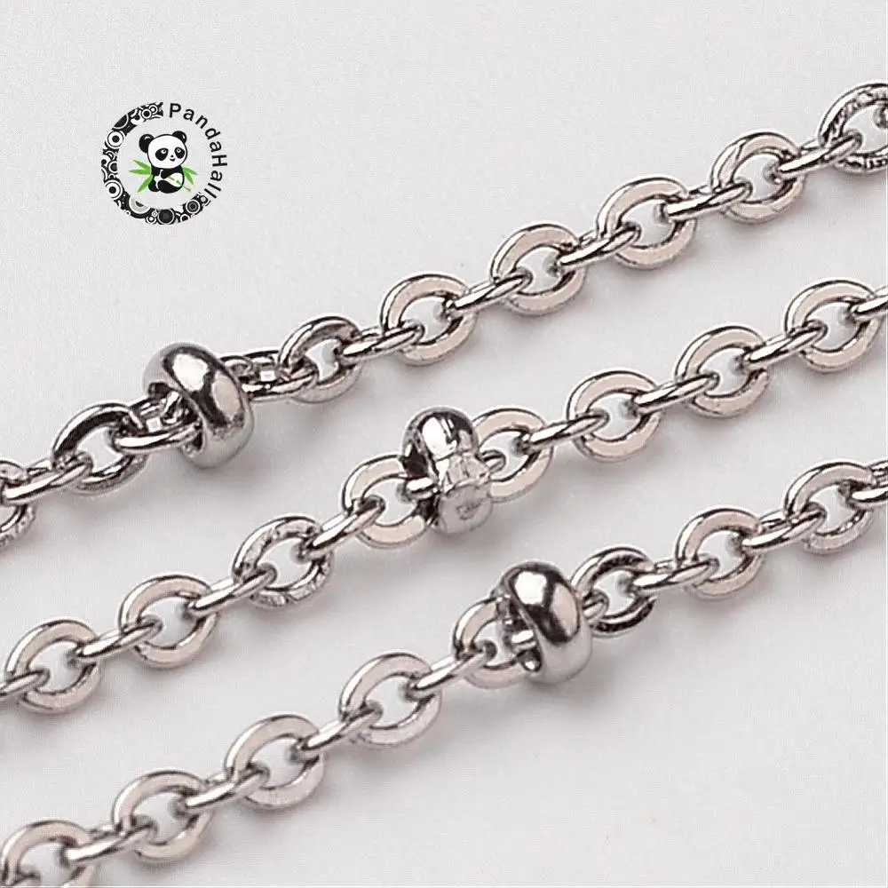 316 Stainless Steel Cross Chains, Decorative Chains, with Rondelle