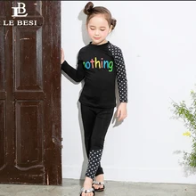LE BESI Новое поступление детский купальник длинные штаны с рукавом для девочек и мальчиков комплект бикини купальник из двух частей раздельный Surf костюм