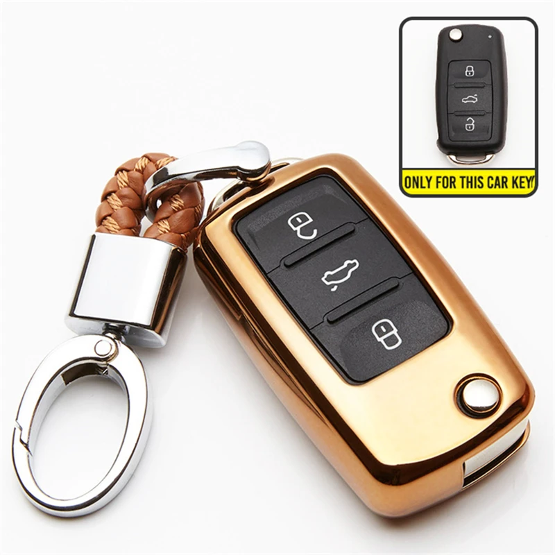 KUKAKEY ТПУ чехол для автомобильного ключа Volkswagen VW Passat CC POLO Golf jetta tiguan Gol Cross Fox Plus Eos