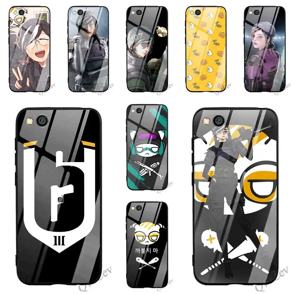 

Fashion Dokkaebi Rainbow Six Tempered Glass Phone Cover for Xiaomi 9 Case A1 A2 8 Lite F1 Redmi Note 6 Pro 4X 6A 7 5 TPU